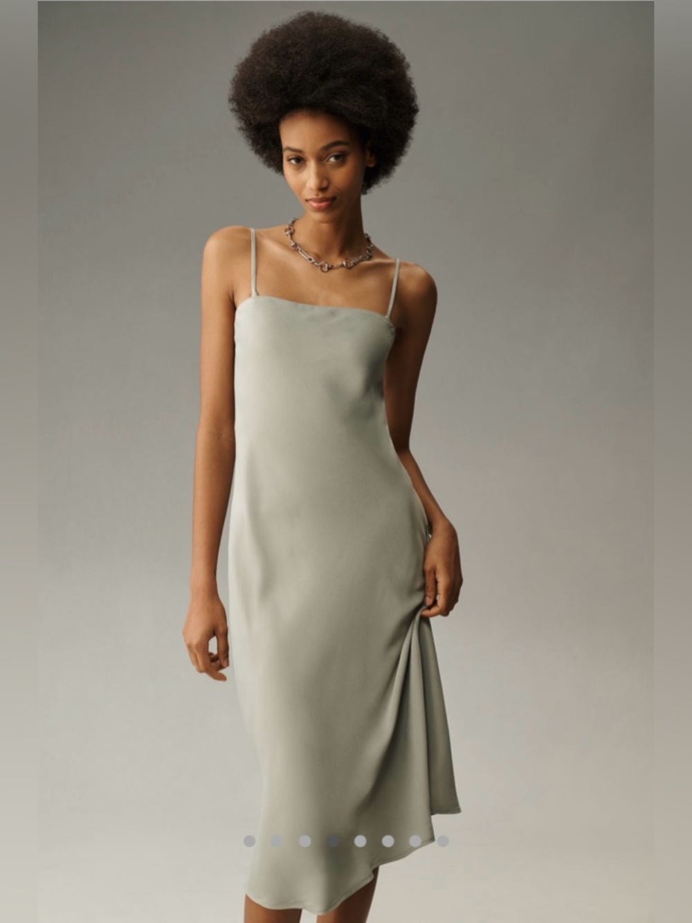 Anthropologie Tilda Slip Dress Midi Edition in Sage Green - Picture 2 of 15